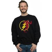 DC Comics Men's The Flash Running Emblem Sweatshirt in Black | Size: 2XL