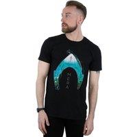DC Comics Men's Aquaman Mera Ocean Logo T-Shirt in Black | Size: 2XL