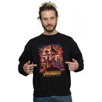 Marvel Men's Avengers Infinity War Movie Poster Sweatshirt in Black | Size: 5XL