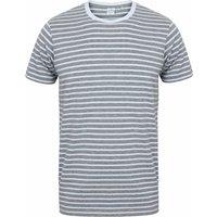Skinni Fit Men's Striped Short Sleeve T-Shirt in Pale Grey | Size: Large