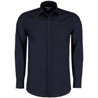 Kustom Kit Men's Long Sleeve Poplin Shirt in Dark Navy | Size: 17 inches