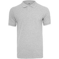 Build Your Brand Men's Pique Fitted Polo Shirt in Grey | Size: 2XL