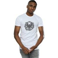 Marvel Men's Agents Of SHIELD Brushed Logo T-Shirt in White | Size: 2XL