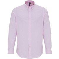 Premier Men's Cotton Rich Oxford Stripe Shirt in White | Size: Small