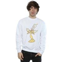 Disney Men's Beauty & The Beast Lumiere Distressed Sweatshirt in White | Size: 2XL