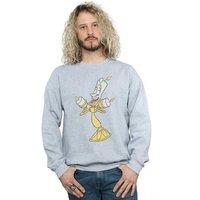 Disney Men's Beauty & The Beast Lumiere Distressed Sweatshirt in Grey | Size: Large
