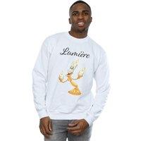 Disney Men's Beauty & The Beast Be Our Guest Sweatshirt in White | Size: 3XL