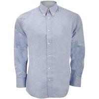 Kustom Kit Men's Long Sleeve Tailored Fit Premium Oxford Shirt in Light Blue | Size: 15.5 in