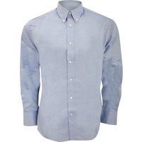 Kustom Kit Men's Long Sleeve Tailored Fit Premium Oxford Shirt in Light Blue | Size: 16 inches