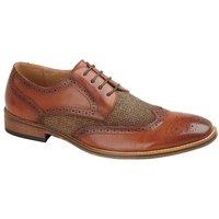 Goor Men's Leather Lined 4 Eye Brogue Gibson Shoe in Tan | Size: 3