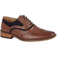 Goor Men's Leather 5 Eye Wing Capped Brogue Oxford Shoe in Tan | Size: 3