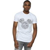 Disney Men's Mickey Mouse Head Of Hands T-Shirt in White | Size: 5XL