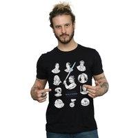 Disney Men's Star Wars The Rise Of Skywalker Resistance Charcter Line Up Mono T-Shirt in Black | Size: 5XL