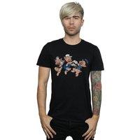 Disney Men's Three Little Pigs Having Fun T-Shirt in Black | Size: 4XL