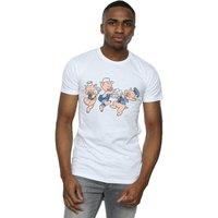 Disney Men's Three Little Pigs Having Fun T-Shirt in White | Size: 4XL
