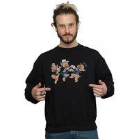 Disney Men's Three Little Pigs Having Fun Sweatshirt in Black | Size: Small