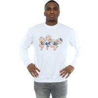 Disney Men's Three Little Pigs Having Fun Sweatshirt in White | Size: 2XL