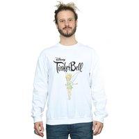 Disney Men's Tinker Bell Flying Tink Sweatshirt in White | Size: Small