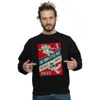 Disney Men's Three Little Pigs & The Big Bad Wolf Sweatshirt in Black | Size: 5XL