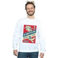 Disney Men's Three Little Pigs & The Big Bad Wolf Sweatshirt in White | Size: Small