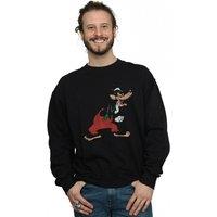 Disney Men's Three Little Pigs Big Bad Wolf Sweatshirt in Black | Size: 2XL