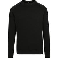 Build Your Brand Men's Raglan-Sleeved Crew Neck Sweat in Black | Size: Medium