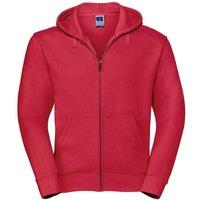 Russell Men's Authentic Full Zip Hooded Sweatshirt Hoodie in Red | Size: Small