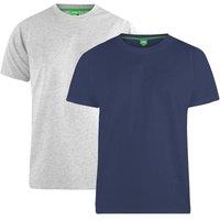 Duke Clothing Men's D555 Fenton Kingsize T-Shirt Pack of 2 in Navy | Size: 2XL