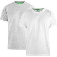 Duke Clothing Men's D555 Fenton Kingsize T-Shirt Pack of 2 in Grey | Size: 5XL