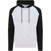 AWDis Men's Just Hoods Baseball Zoodie in Pale Grey | Size: Medium