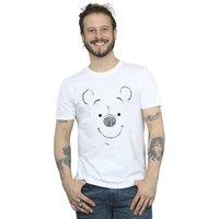 Disney Men's Winnie The Pooh Winnie The Pooh Face T-Shirt in White | Size: 2XL