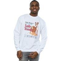 Disney Men's Lady & The Tramp Distressed Classic Poster Sweatshirt in White | Size: 5XL