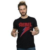 David Bowie Men's Distressed Rebel T-Shirt in Black | Size: XL