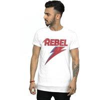 David Bowie Men's Distressed Rebel T-Shirt in White | Size: 5XL