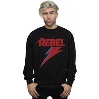 David Bowie Men's Distressed Rebel Sweatshirt in Black | Size: XL