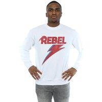 David Bowie Men's Distressed Rebel Sweatshirt in White | Size: 5XL