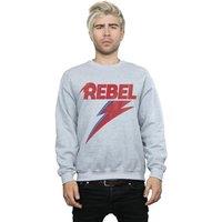 David Bowie Men's Distressed Rebel Sweatshirt in Grey | Size: 3XL