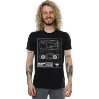 Disney Men's Cars Jackson Storm Blueprint T-Shirt in Black | Size: Large