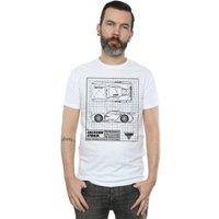 Disney Men's Cars Jackson Storm Blueprint T-Shirt in White | Size: Small