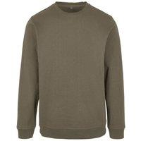 Build Your Brand Men's Basic Crew Neck Sweatshirt in Olive | Size: XS
