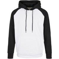 Build Your Brand Men's Basic Raglan Hoodie in White | Size: 5XL