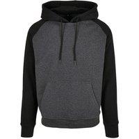 Build Your Brand Men's Basic Raglan Hoodie in Grey | Size: XS
