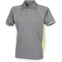 Finden & Hales Men's Piped Performance Sports Polo Shirt in Grey | Size: Large