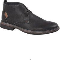 Goor Men's 3 Eye Synthetic Nubuck Desert Boots in Black | Size: 10