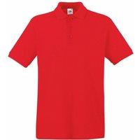 Fruit of the Loom Men's Premium Short Sleeve Polo Shirt in Red | Size: 3XL
