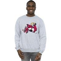 DC Comics Men's Harley Quinn Rollerskates Sweatshirt in Grey | Size: 2XL