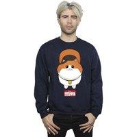 Disney Men's Big Hero 6 Baymax Kitten Face Sweatshirt in Navy | Size: 2XL