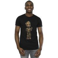 Marvel Men's I Am Groot Wave Pose T-Shirt in Black | Size: 4XL