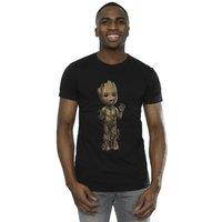 Marvel Men's I Am Groot Wave Pose T-Shirt in Black | Size: 5XL
