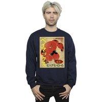 Disney Men's Big Hero 6 Baymax Baymax Newspaper Sweatshirt in Navy | Size: 2XL